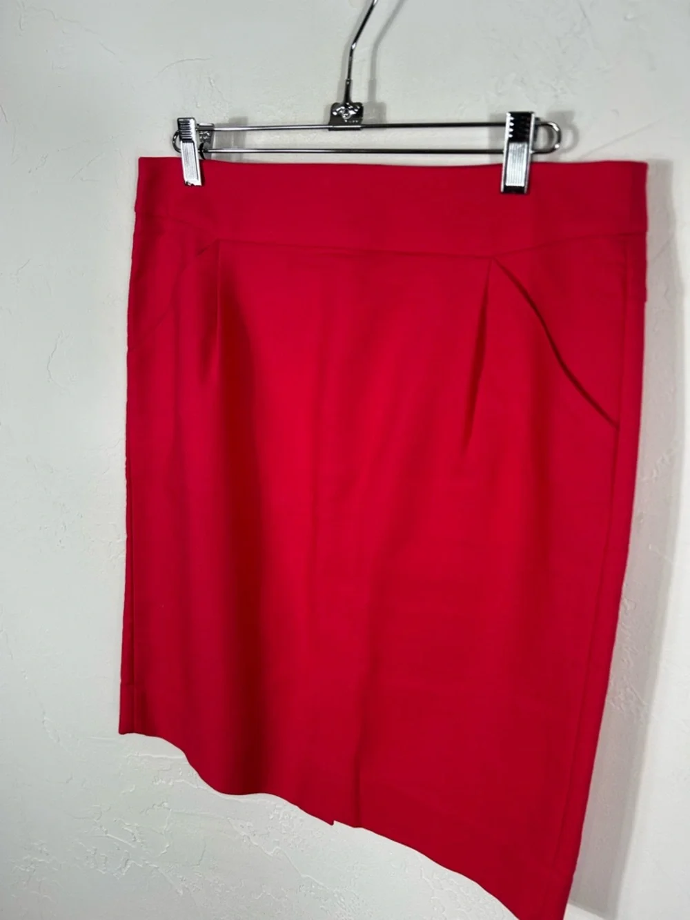 J.Crew Red The‎ Pencil Skirt 100% Cotton Size 6